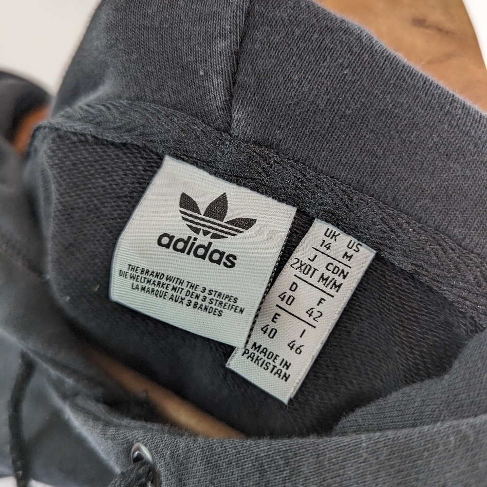 Adidas Hoodie Women Medium Black Vocal Cropped Hoodie Ash Pearl Originals - Picture 3 of 10